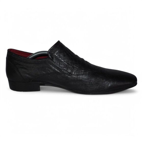 Red Tape Canning Crumple Clip Square Toe Leather Loafers Black Men\'s‎ 10 main image 4